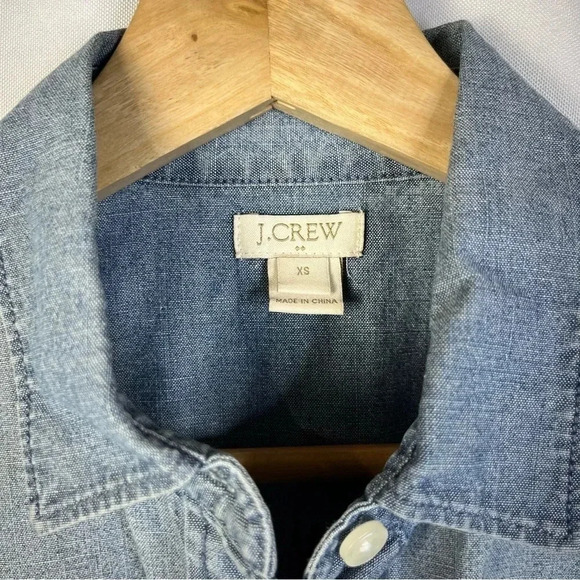 J. Crew Light Blue Chambray Western Long Sleeve Button Down XS - Picture 4 of 4